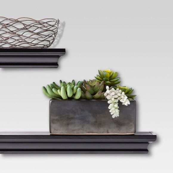 Threshold - Wall Shelf Set - Black Finish - 15.75" - Picture 2 of 4